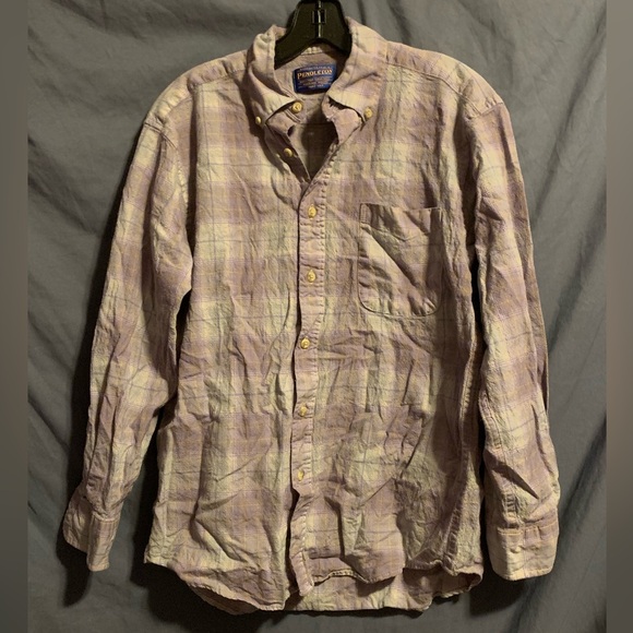 Mens Pendleton Pure Virgin Wool Long Sleeve Shirt Size M - Picture 1 of 7